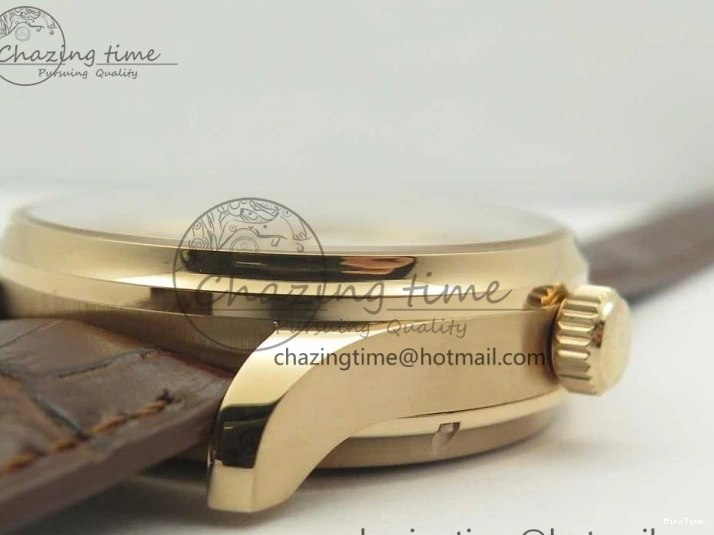 MIROTIME 0501 Portuguese Tourbillon IW5463 RG ZF Best Edition White Dial on Brown Leather Strap Stylish 7174
